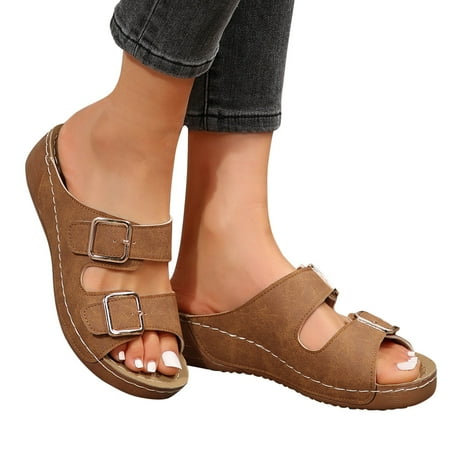 Blphud Slippers Indoor Slippers for Women Women s Summer Fashion Open Toe Slippers Platform One Line Buckle Beach Sandals Print Slippers for Women Brown 37
Blphud Slippers Indoor Slippers for Women Women s Summer Fashion Open Toe Slippers Platform One Line Buckle Beach Sandals Print Slippers for Women Brown 37