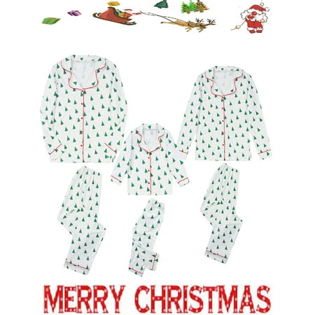 Licupiee Matching Family Christmas Pajamas Christmas Tree Print Long Sleeve Tailored Collar Shirt + Color Block Trousers
Licupiee Matching Family Christmas Pajamas Christmas Tree Print Long Sleeve Tailored Collar Shirt + Color Block Trousers