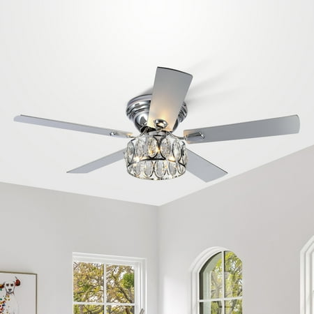 52-IN Chrome 5-Blade Ceiling Fan with Light Kit and Remote Reverse Airflow Ceiling Fan with 3-Light
52-IN Chrome 5-Blade Ceiling Fan with Light Kit and Remote Reverse Airflow Ceiling Fan with 3-Light