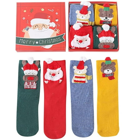 4 Pairs Womens Christmas Socks Gift Box Casual Cozy Socks Cute Printed Colorful Cozy Fluffy Holiday Crew Socks
4 Pairs Womens Christmas Socks Gift Box Casual Cozy Socks Cute Printed Colorful Cozy Fluffy Holiday Crew Socks