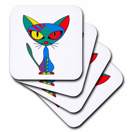 Cattitude 4 Cute Colorful Cat Blue Red Yellow set of 8 Coasters - Soft cst-24724-2
Cattitude 4 Cute Colorful Cat Blue Red Yellow set of 8 Coasters - Soft cst-24724-2