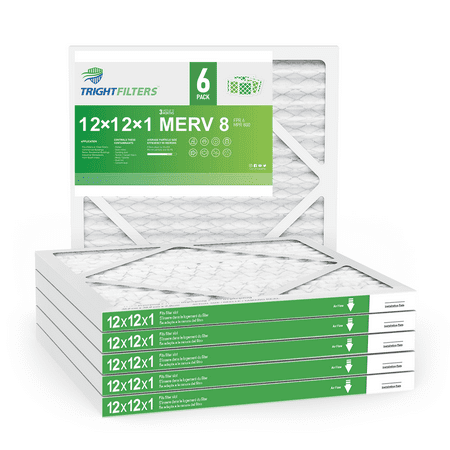 TRIGHTFILTERS 12x12x1 Air Filter MERV 8 Pleated HVAC AC Furnace Filters 6 Pack
TRIGHTFILTERS 12x12x1 Air Filter MERV 8 Pleated HVAC AC Furnace Filters 6 Pack
