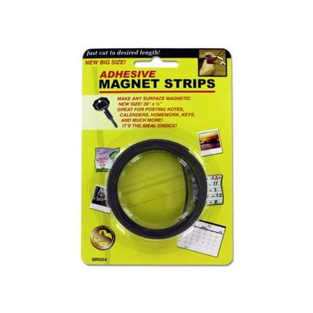 30 x 1/2 Black Adhesive Magnet Strips - Pack of 24