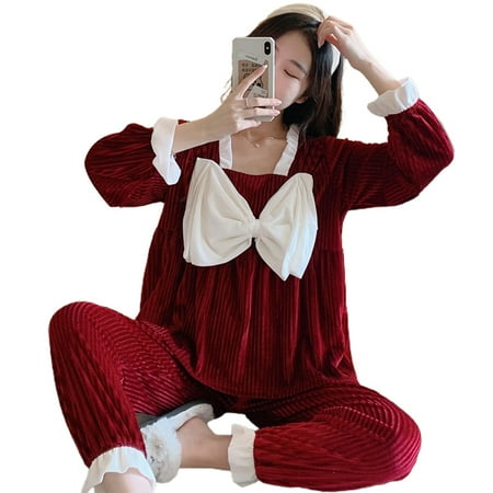 Fashion Women s Pajamas Set Long Sleeve Fleece Princess Sleepwear Casual Warming Nightgown for Autumn Winter New
Fashion Women s Pajamas Set Long Sleeve Fleece Princess Sleepwear Casual Warming Nightgown for Autumn Winter New