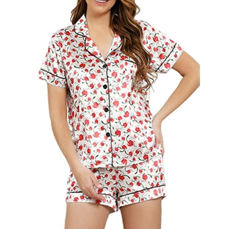 Capreze Summer Pajamas Set for Women Short Sleeve Nightgowns Loungewear Button Down Sleepwear Nightwear Red XL
Capreze Summer Pajamas Set for Women Short Sleeve Nightgowns Loungewear Button Down Sleepwear Nightwear Red XL