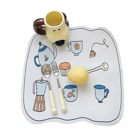 Mosey Table Mat Cartoon Pattern Highly Absorbent Slip-resistant Heat Insulation Placemat Kitchen Countertop Drain Pad