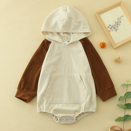 NIUREDLTD Baby Baby Unisex Autumn Patchwork Long Sleeve Hooded Romper Bodysuit Clothes
NIUREDLTD Baby Baby Unisex Autumn Patchwork Long Sleeve Hooded Romper Bodysuit Clothes