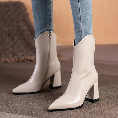 Fashion Autumn Women Mid Calf Boots Pointed Toe Heel High Heel Solid Color Zipper Comfortable
Fashion Autumn Women Mid Calf Boots Pointed Toe Heel High Heel Solid Color Zipper Comfortable