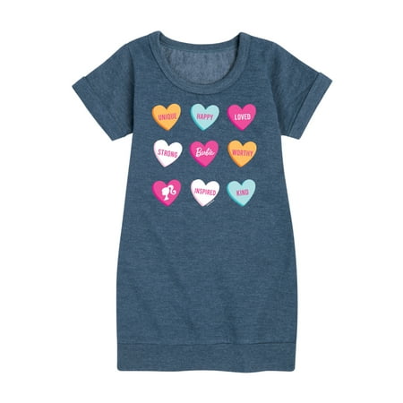 Barbie - Candy Hearts - Toddler And Youth Girls Fleece Dress