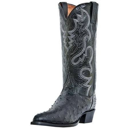 Dan Post Western Boots Mens Tempe Full Quill Ostrich Black DP2321