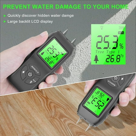 Hygrometer Digital LCD Humidity Detector Wood Humidity Caravan Tester Tool
