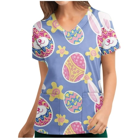 purcolt Scrubs Top for Women Easter Women s V-Neck Casual Short Sleeve Printed Pockets Ladies Tops Blouse Uniform
purcolt Scrubs Top for Women Easter Women s V-Neck Casual Short Sleeve Printed Pockets Ladies Tops Blouse Uniform