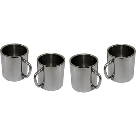 SynSpiritStore Set of 4 Double Wall Small Sober Tea Cups