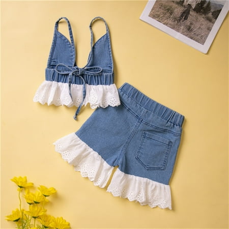 Cathalem Girl Bundle Kids Toddler Baby Girls Spring Summer Cotton Sleeveless Ruffle Vest Shorts Jeans Set Clothes Blankets Set Childrenscostume Blue 12-18 Months
Cathalem Girl Bundle Kids Toddler Baby Girls Spring Summer Cotton Sleeveless Ruffle Vest Shorts Jeans Set Clothes Blankets Set Childrenscostume Blue 12-18 Months