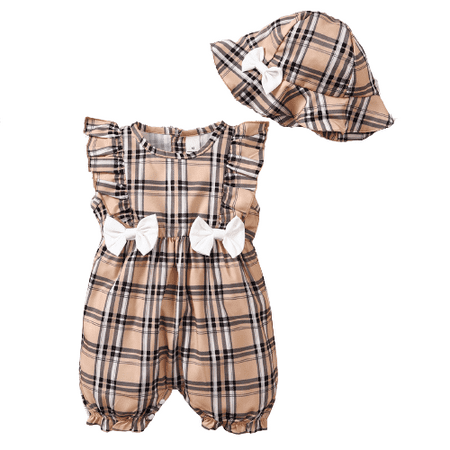 Mikrdoo Baby Girls Romper Plaid 3 Months Newborn Girls Jumpsuit 6 Months Baby Girls Sleeveless Summer Bow Bodysuit With Hat Brown
Mikrdoo Baby Girls Romper Plaid 3 Months Newborn Girls Jumpsuit 6 Months Baby Girls Sleeveless Summer Bow Bodysuit With Hat Brown
