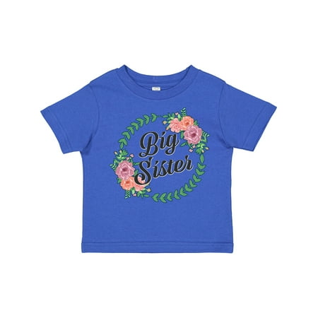 Inktastic Big Sister with Flower Circle Gift Toddler Toddler Girl T-Shirt