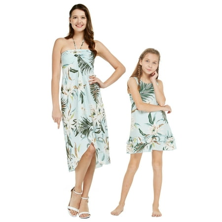 Matching Hawaiian Luau Mother Daughter Tank Ruffle Dress in Wispy Cereus Light Blue
Matching Hawaiian Luau Mother Daughter Tank Ruffle Dress in Wispy Cereus Light Blue