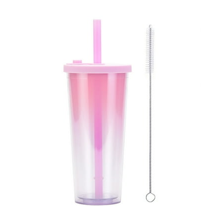 Cup With Straw And Stainless Steel Straws Cleaning Brush 700 ML Reusable Plastic Double Layer Drinks
Cup With Straw And Stainless Steel Straws Cleaning Brush 700 ML Reusable Plastic Double Layer Drinks