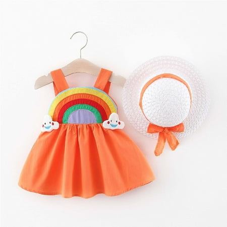 KONBECA Toddler Girl Outfits Princess Dresses Baby Girls Pure Rainbow Cloud Suspender Skirt with Hat Casual Dress Cotton Dresses Orange (2-3 Years)
KONBECA Toddler Girl Outfits Princess Dresses Baby Girls Pure Rainbow Cloud Suspender Skirt with Hat Casual Dress Cotton Dresses Orange (2-3 Years)