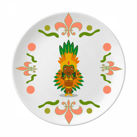 Orange Brazil Cartoon Flower Ceramics Plate Tableware Dinner Dish