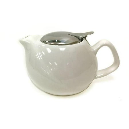 Mr. MJs Trading SC-CTP023-5W 500 ml Ripple Pattern Glossy White Teapot