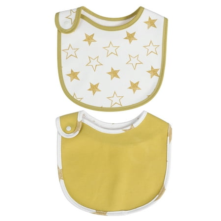 Hemoton 2pcs Cotton Baby Bibs Infant Saliva Bibs Teething Bibs for Baby Girls or Boys