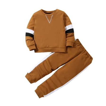 Atogsazn Toddler Baby Boys Cotton 2 Piece Set Kid Colorblock Long Sleeve Sweatshirt and Sweatpants Outfit Winter Clothes Brown 18-24 Months on Clearance
Atogsazn Toddler Baby Boys Cotton 2 Piece Set Kid Colorblock Long Sleeve Sweatshirt and Sweatpants Outfit Winter Clothes Brown 18-24 Months on Clearance