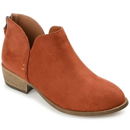Journee Collection Womens Livvy Back Heel Zip Stacked Heel Booties
