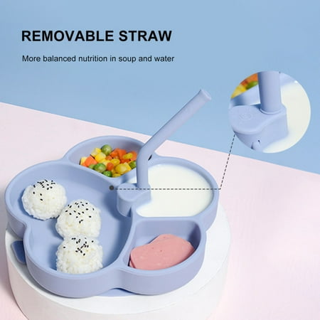 Silicone Baby Toddler Plates With Lids And Straws High And Low Temperature Resistance For Kids Elementary Schooler
Silicone Baby Toddler Plates With Lids And Straws High And Low Temperature Resistance For Kids Elementary Schooler