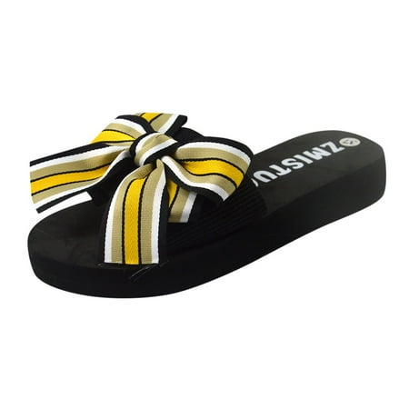 Pgeraug womens slippers Women Bow Sandals Slipper Indoor Outdoor Flip-Flops Beach Shoes Casual Slipper mens slippers Yellow 39
Pgeraug womens slippers Women Bow Sandals Slipper Indoor Outdoor Flip-Flops Beach Shoes Casual Slipper mens slippers Yellow 39