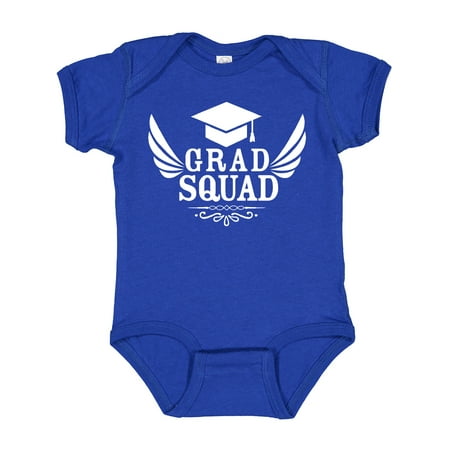 Inktastic Grad Squad with Graduation Cap and Wings Gift Baby Boy or Baby Girl Bodysuit