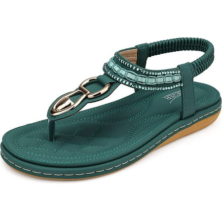 Flat Sandals Summer Bohemian Beach Flats Elastic Ankle Strap Comfortable T-Strap Thong Flip Flops
Flat Sandals Summer Bohemian Beach Flats Elastic Ankle Strap Comfortable T-Strap Thong Flip Flops