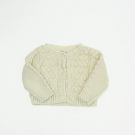 Pre-owned Gap Girls Ivory Cardigan size: 3-6 Months