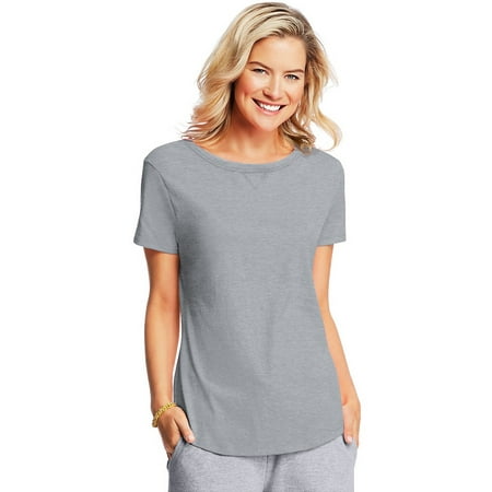 Hanes X-Temp; Women's V-Notch Tee, Color: Light Steel, Size: 2XL --- PACK OF 2 (X-Temp Cooling Technology)