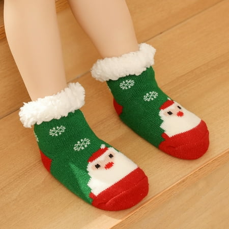 Soft Fluffy Plush Baby Socks Cover Soft Fluffy Plush Baby Socks Cover Soft Fluffy Plush Baby Socks Cover XS Santa Claus