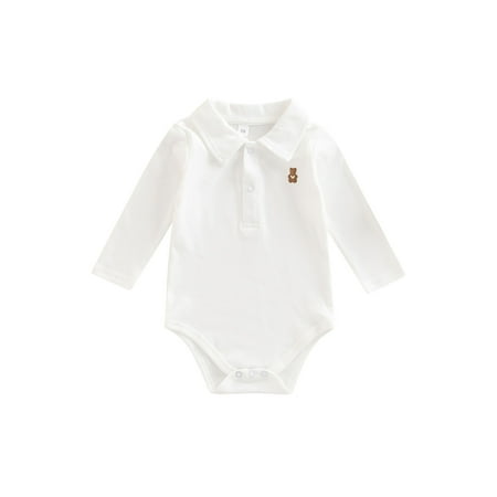 jaweiwi Baby Boys Girls Casual Long Sleeve Romper Cartoon Bear Embroidery Button Lapel Triangle Jumpsuits 0-12M
jaweiwi Baby Boys Girls Casual Long Sleeve Romper Cartoon Bear Embroidery Button Lapel Triangle Jumpsuits 0-12M