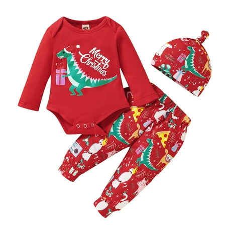 Toddler Kids Girls Clothing Set Baby Boys Girls Christmas Xmas Dinosaur Letter Printed Romper Bodysuit+Pants Hat Outfits Spring Clothing Set
Toddler Kids Girls Clothing Set Baby Boys Girls Christmas Xmas Dinosaur Letter Printed Romper Bodysuit+Pants Hat Outfits Spring Clothing Set