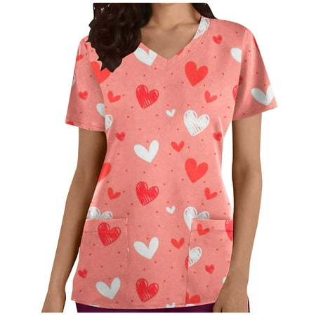 Summer Savings Clearance 2023! pbnbp Valentine s Day Shirts for Women Casual Vintage Heart Print Nurse Working Uniform Pockets V Neck Short Sleeve T-Shirts
Summer Savings Clearance 2023! pbnbp Valentine s Day Shirts for Women Casual Vintage Heart Print Nurse Working Uniform Pockets V Neck Short Sleeve T-Shirts