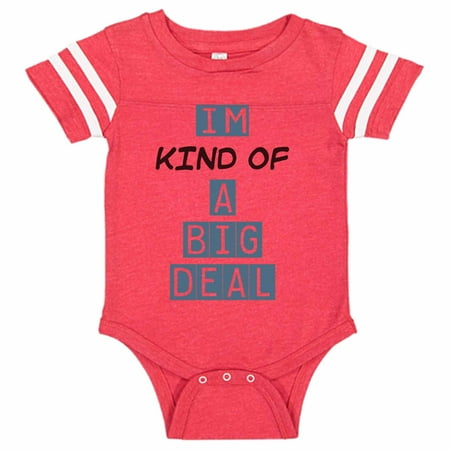 Kids Adorable Baseball Onesie “I'm Kind Of A Big Deal" Newborn - Spoiled Kid - Funny Threadz, 3-6 months, Red & White Short Sleeve