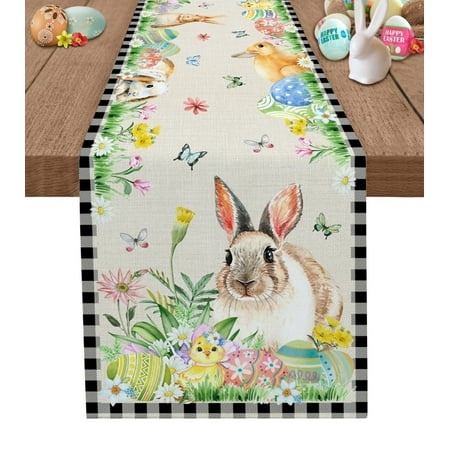 Easter Bunny Egg Duck Flower Linen Table Runner Wedding Decoration Anti-Fouling Rectangular Dining Table Runner Table Decoration
Easter Bunny Egg Duck Flower Linen Table Runner Wedding Decoration Anti-Fouling Rectangular Dining Table Runner Table Decoration