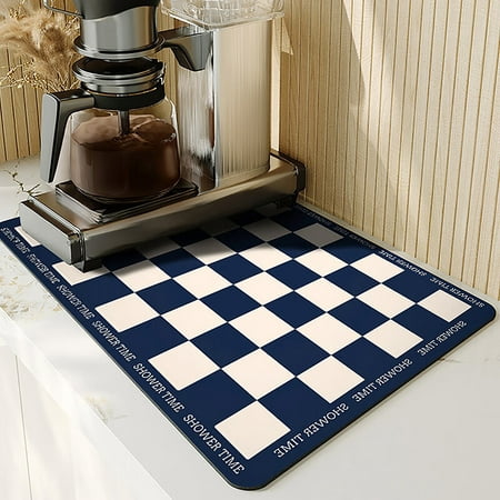 

Checkerboard Drain Pad Rubber Dish Drying Mat Super Absorbent Drainer Mats