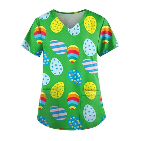 OVTICZA Womens Easter Working Uniform Pockets Professionals T Shirt Holiday Nursing Scrubs V Neck Casual Scrubs Top Green 5XL
OVTICZA Womens Easter Working Uniform Pockets Professionals T Shirt Holiday Nursing Scrubs V Neck Casual Scrubs Top Green 5XL