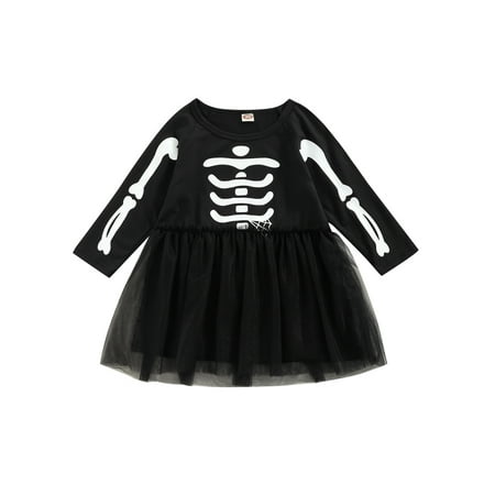 TheFound Halloween Toddler Baby Girl Dress Skeleton Print Mesh Tutu Party Dress Long Sleeve Princess Dress Clothes
TheFound Halloween Toddler Baby Girl Dress Skeleton Print Mesh Tutu Party Dress Long Sleeve Princess Dress Clothes