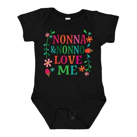 Inktastic Nonna and Nonno Love Me Gift Baby Girl Bodysuit