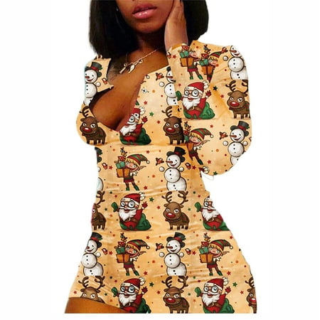Women Sexy Deep V Neck Shorts Jumpsuit Christmas Pajamas Button Long Sleeve One Piece Bodycon Rompers Homewear Pajamas
Women Sexy Deep V Neck Shorts Jumpsuit Christmas Pajamas Button Long Sleeve One Piece Bodycon Rompers Homewear Pajamas