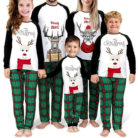 Calsunbaby Christmas Family Matching Pajamas Set Cartoon Elk Print Long Sleeve Tops+ Plaid Trousers Nightwear for Kids-7-8 Years
Calsunbaby Christmas Family Matching Pajamas Set Cartoon Elk Print Long Sleeve Tops+ Plaid Trousers Nightwear for Kids-7-8 Years