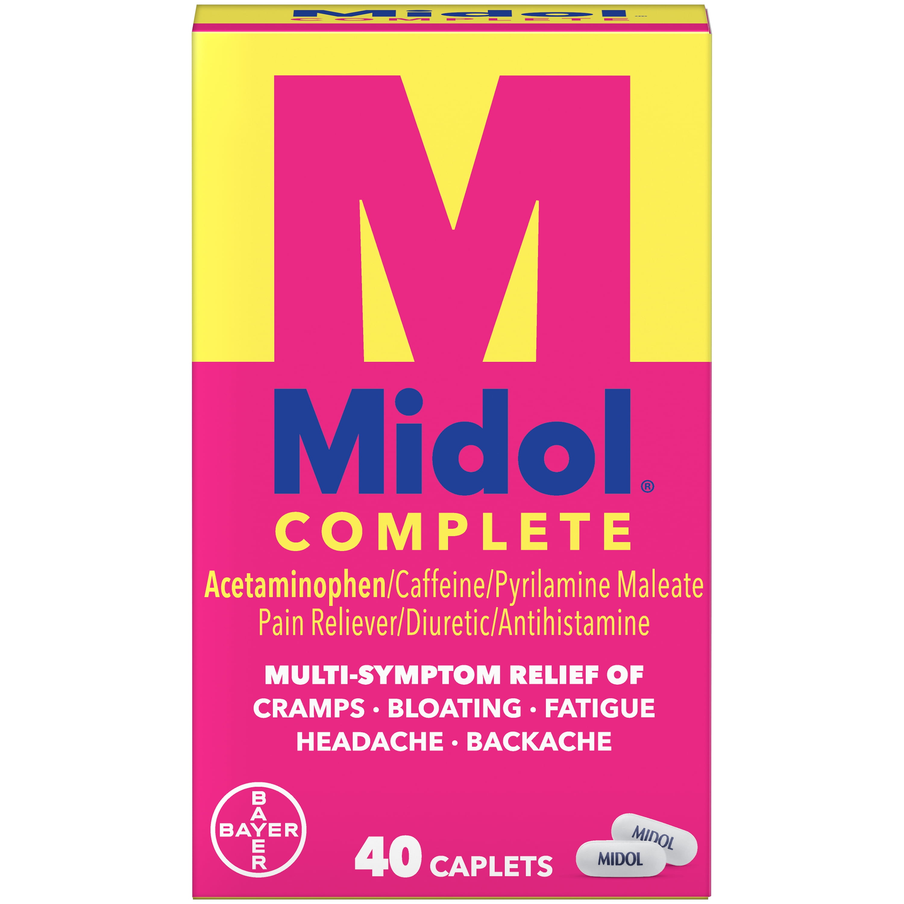 Midol Complete Menstrual Pain Relief Caplets With Acetaminophen Ct Walmart Walmart