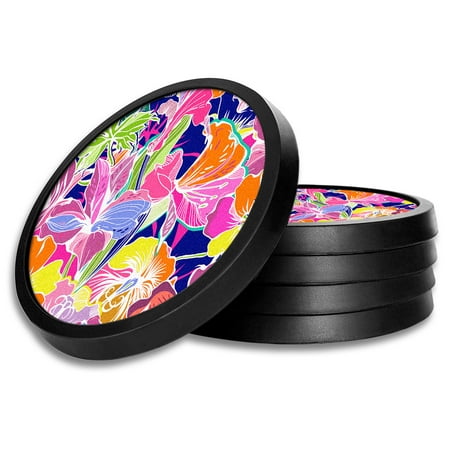 Silicone Non-Slip Drink Coasters with Removable Printed Absorbent Felt Pad - Set of 4 - Vibrant Hibiscus
Silicone Non-Slip Drink Coasters with Removable Printed Absorbent Felt Pad - Set of 4 - Vibrant Hibiscus