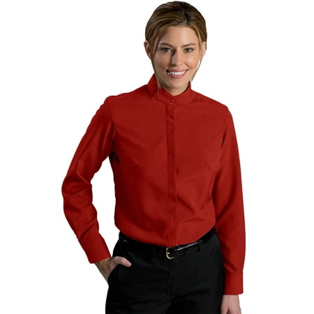 Edwards Garment Women's Banded Collar Long Sleeve Blouse, Style 5392