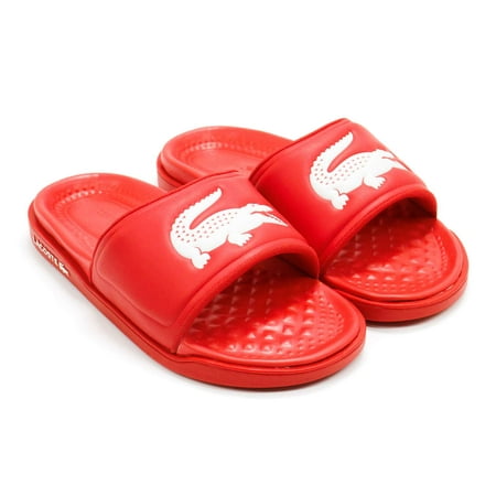 

Lacoste Men s Croco Dualiste 0922 1 Slide Sandals Red \ White 7 M US